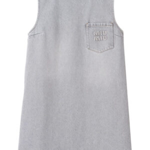 Miu Miu logo-appliqué denim minidress