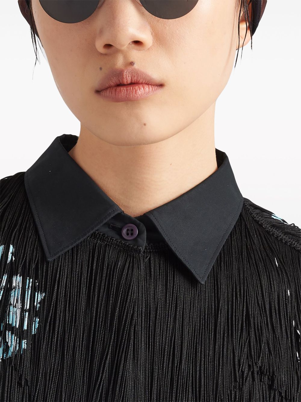 Prada floral-print fringed shirt - Image 4