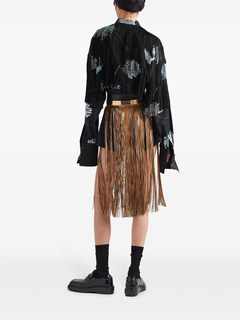 Prada floral-print fringed shirt - Image 3