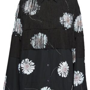 Prada  floral-print fringed shirt
