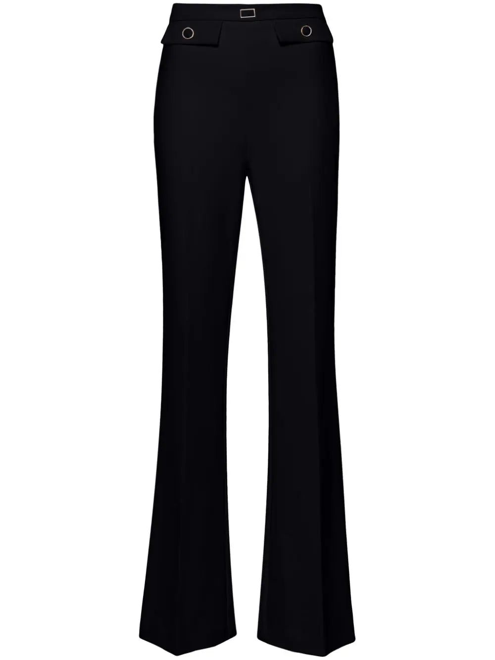 Elisabetta Franchi embossed-buttons crepe flared trousers
