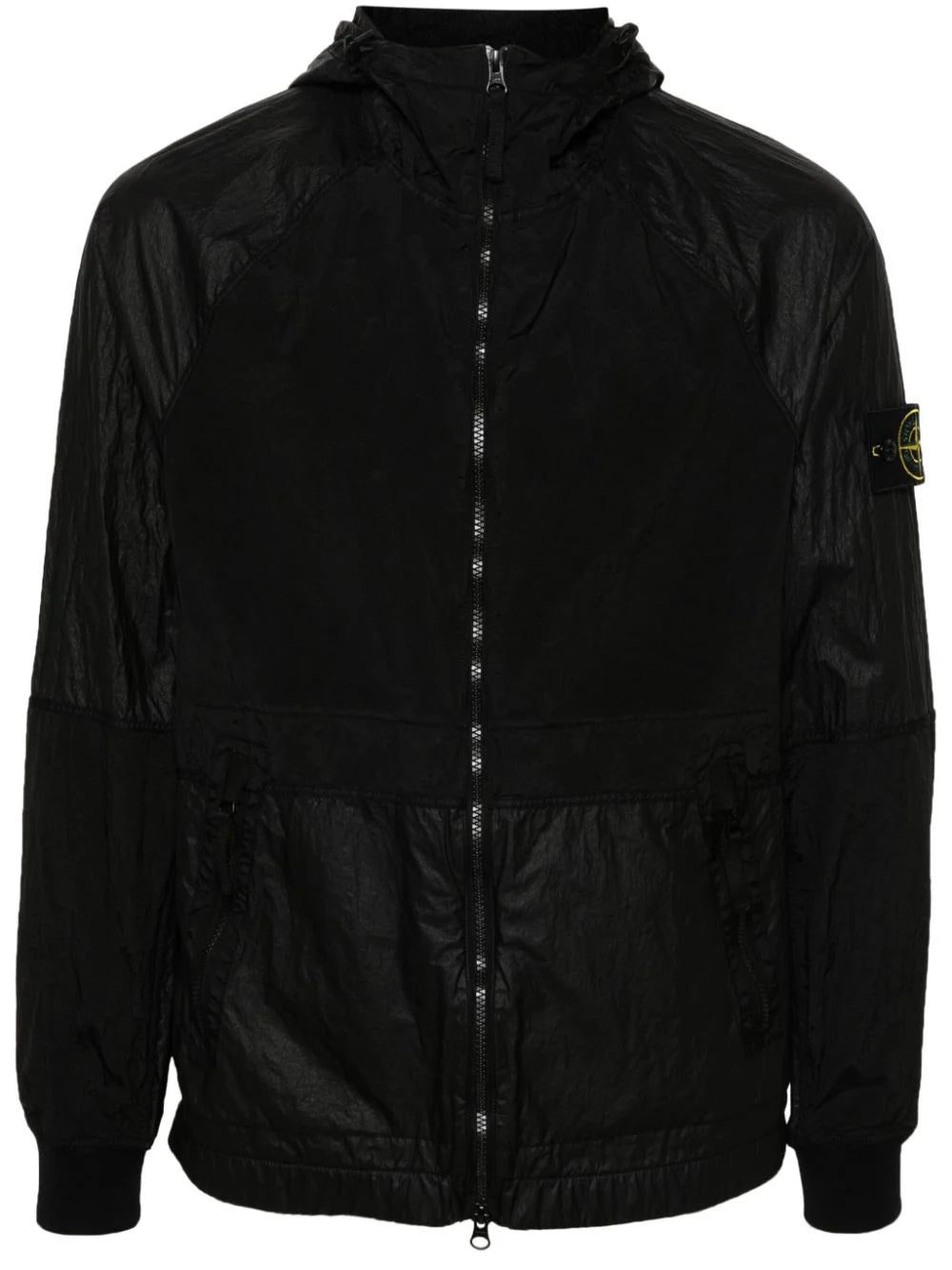 Stone Island Compass-badge crinkled jacket