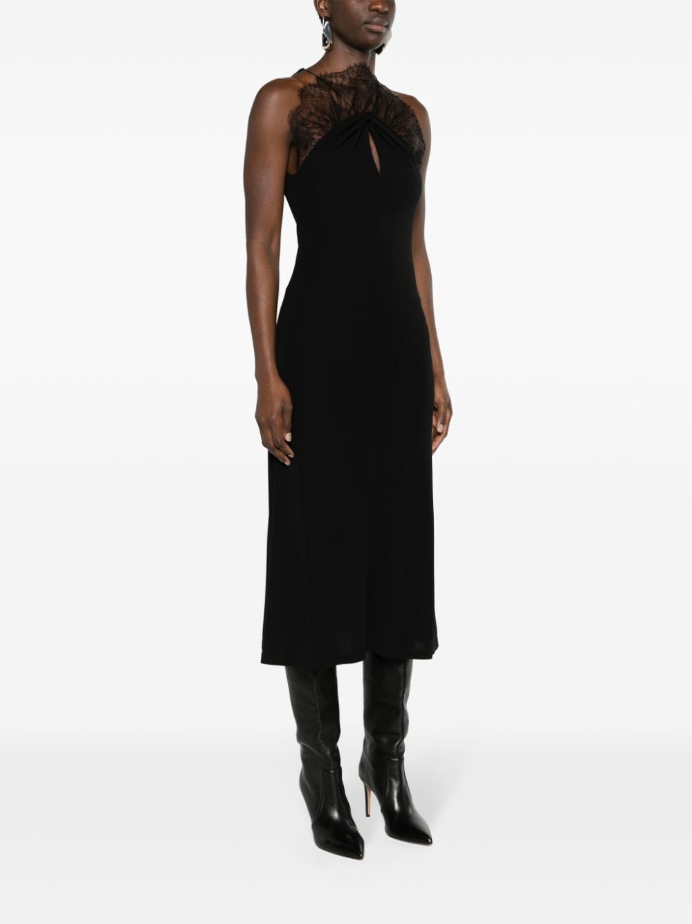 Givenchy lace-appliqué halterneck midi dress - Image 4