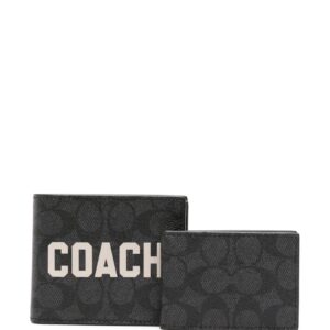 Coach monogram bi-fold leather wallet