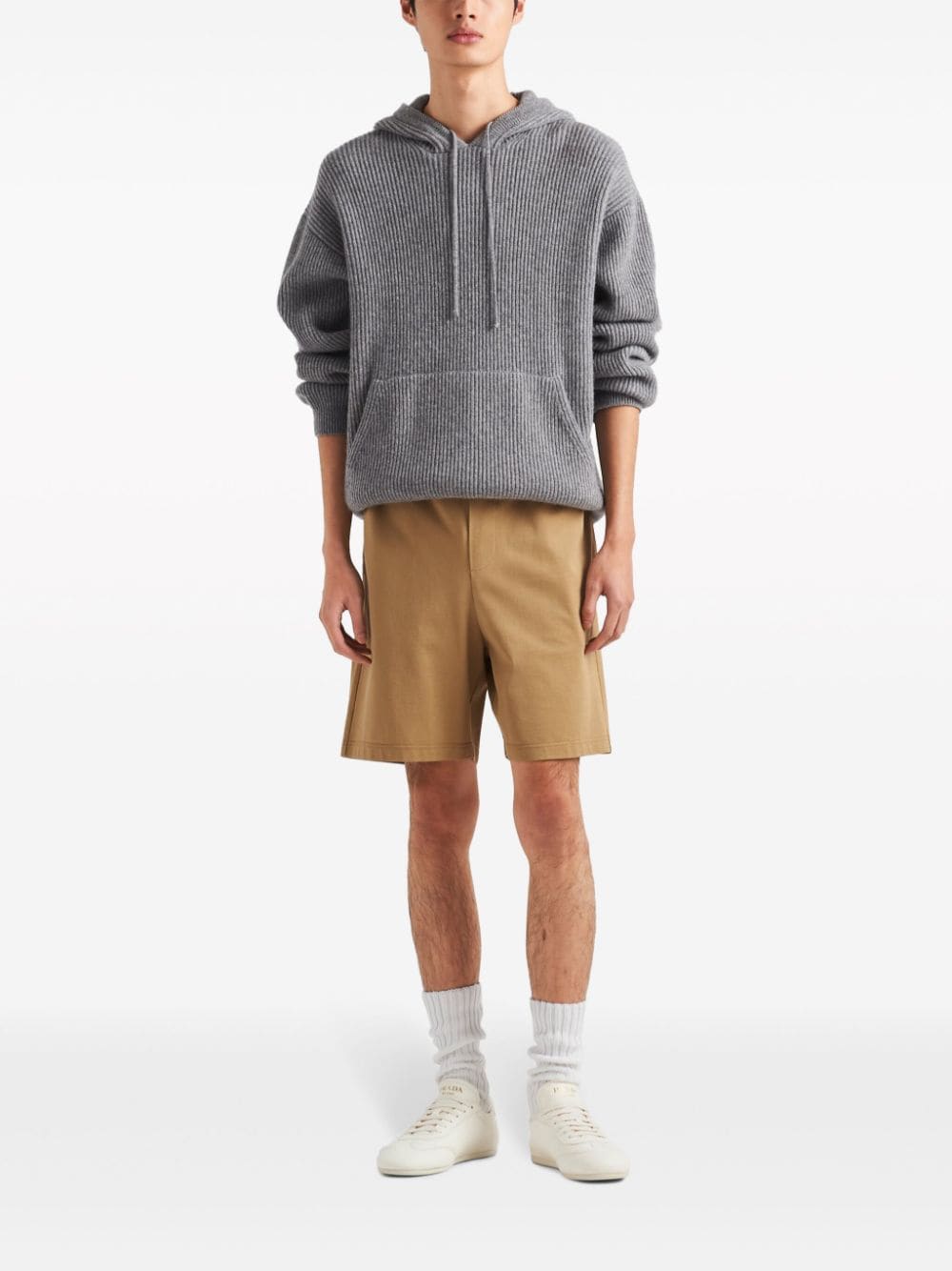 Prada ribbed-knit cashmere hoodie - Image 2
