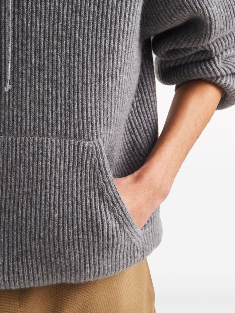 Prada ribbed-knit cashmere hoodie - Image 5