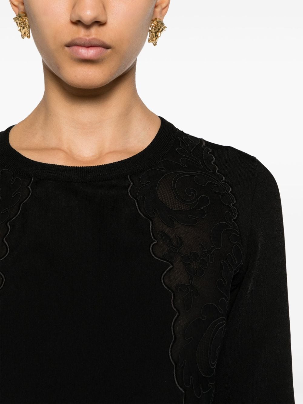 Versace lace-trim knitted mini dress - Image 5