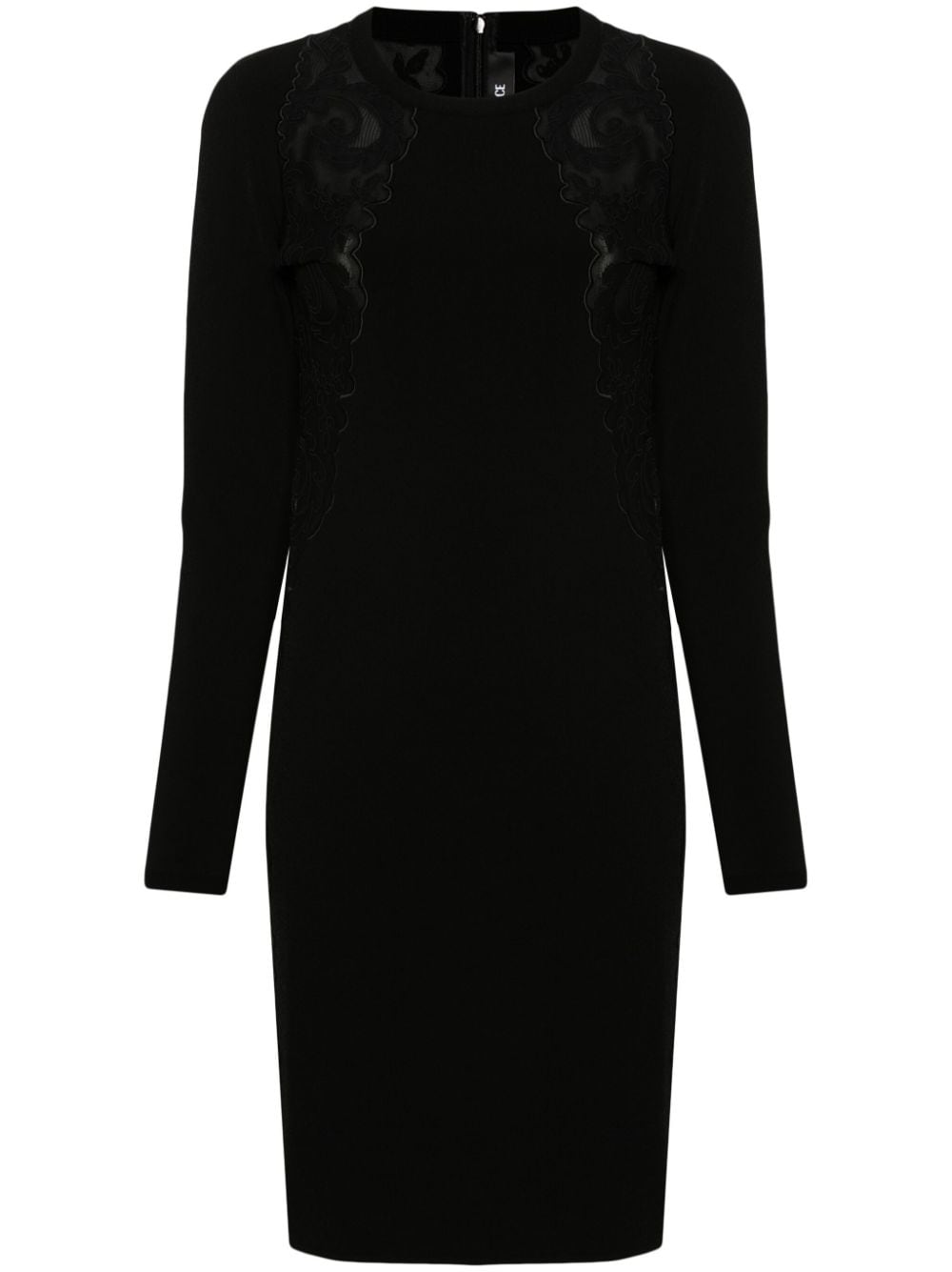 Versace lace-trim knitted mini dress