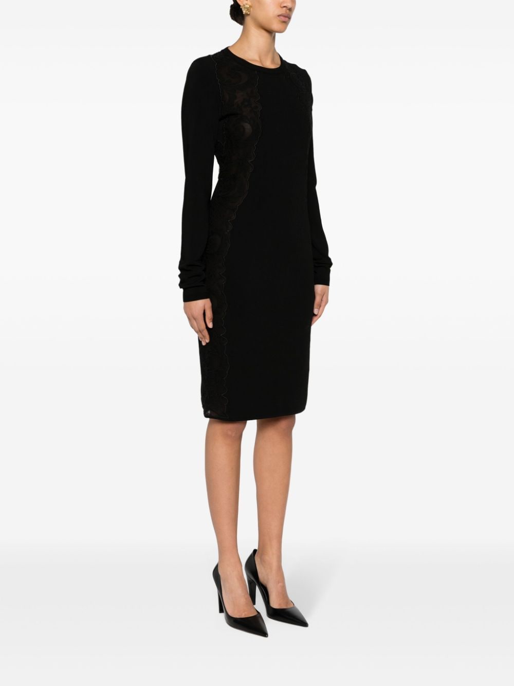 Versace lace-trim knitted mini dress - Image 3