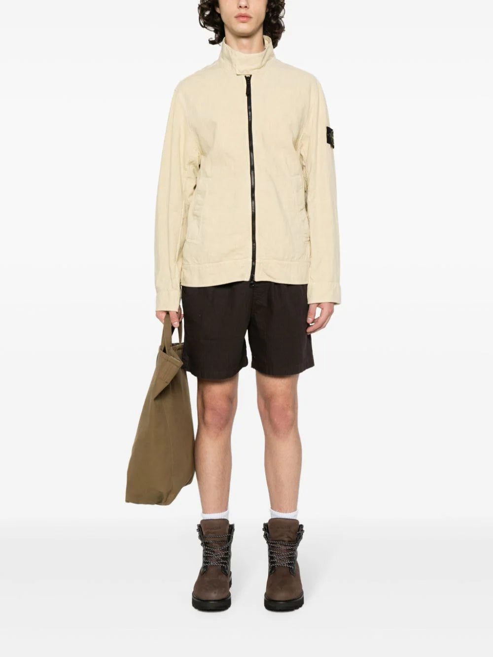 Stone Island Compass-badge linen-blend jacket - Image 2