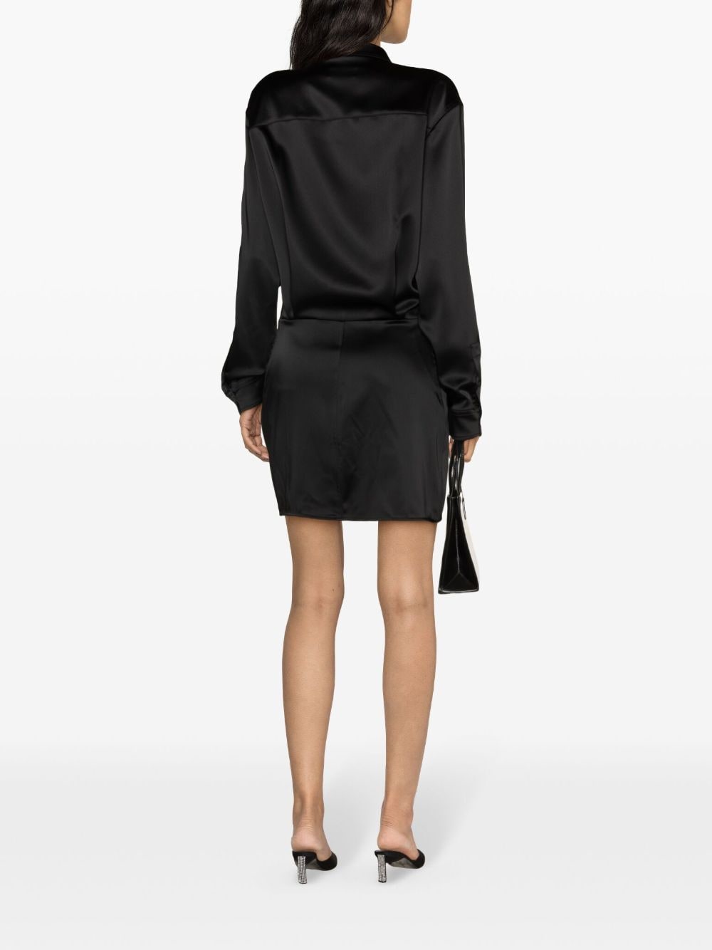 Off-White Twisted satin-finish shirt dress - Image 4