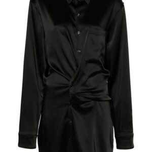 Off-White Twisted satin-finish shirt dress