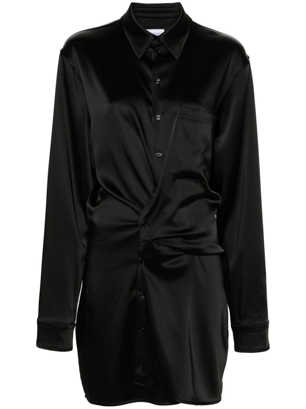 Off-White Twisted satin-finish shirt dress
