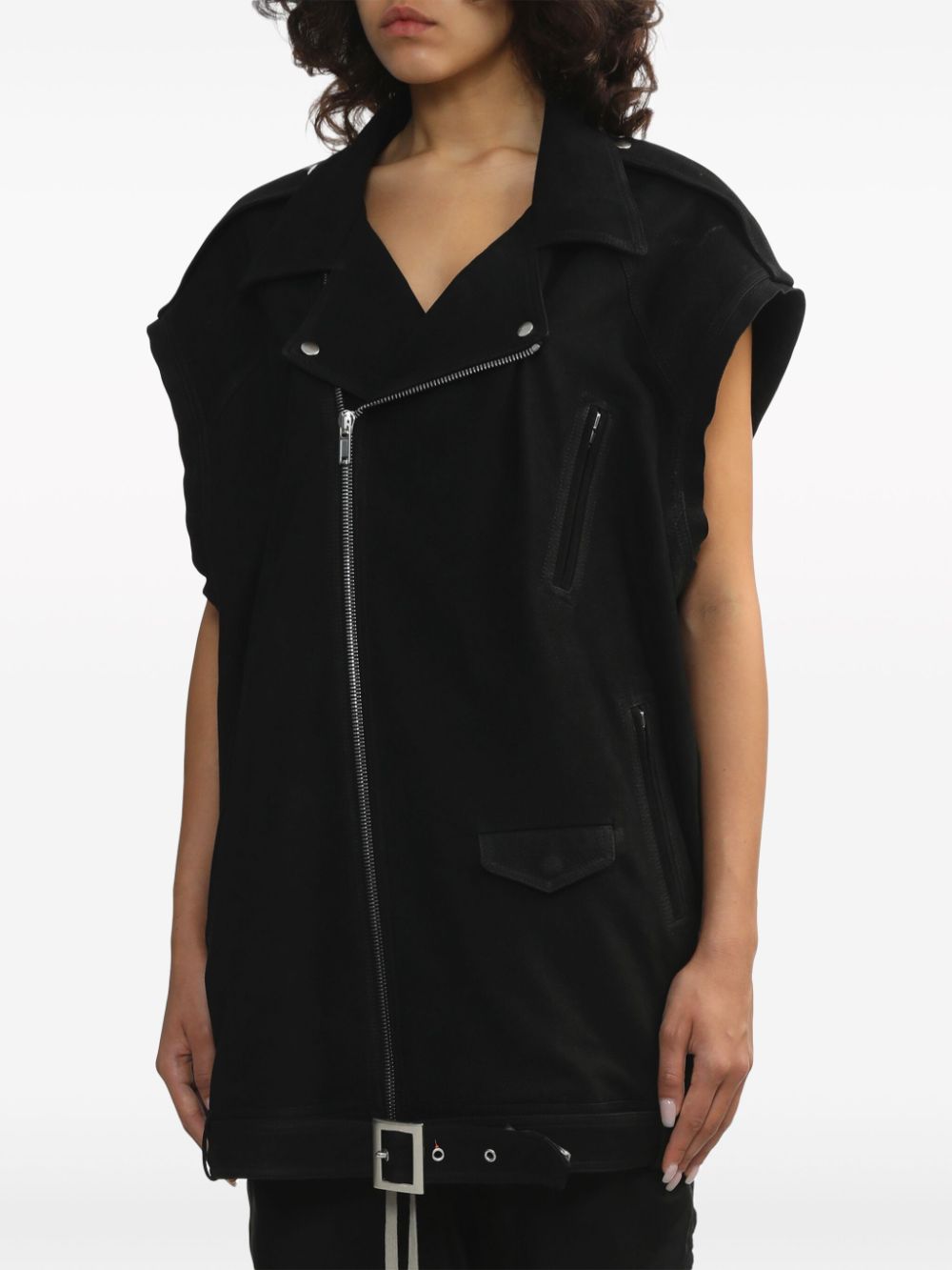 Rick Owens leather biker vest - Image 3