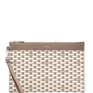 Bally Pennant-print leather pouch