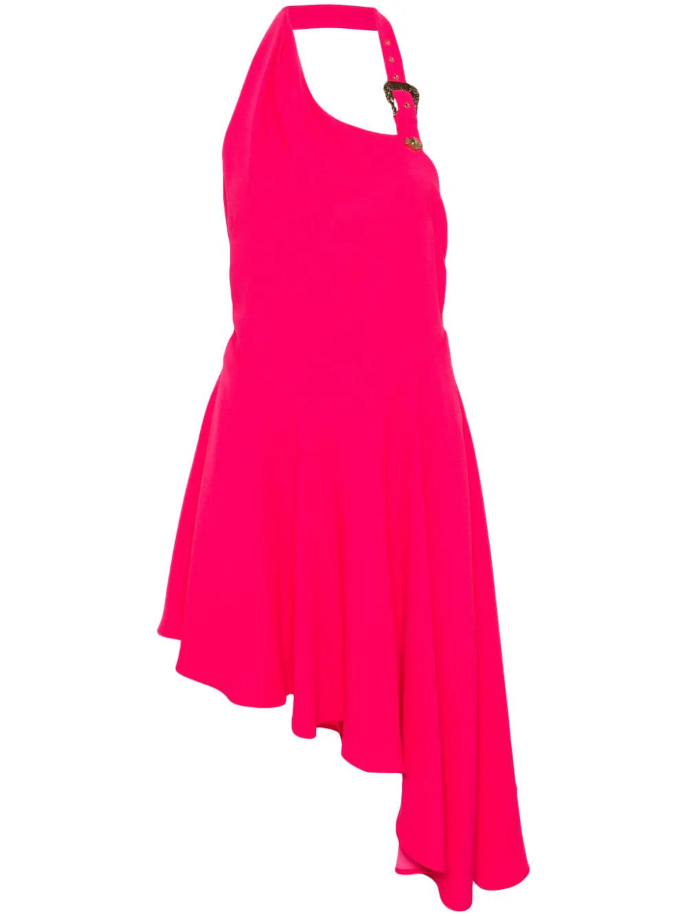 Versace Jeans Couture logo-engraved-buckle crepe dress