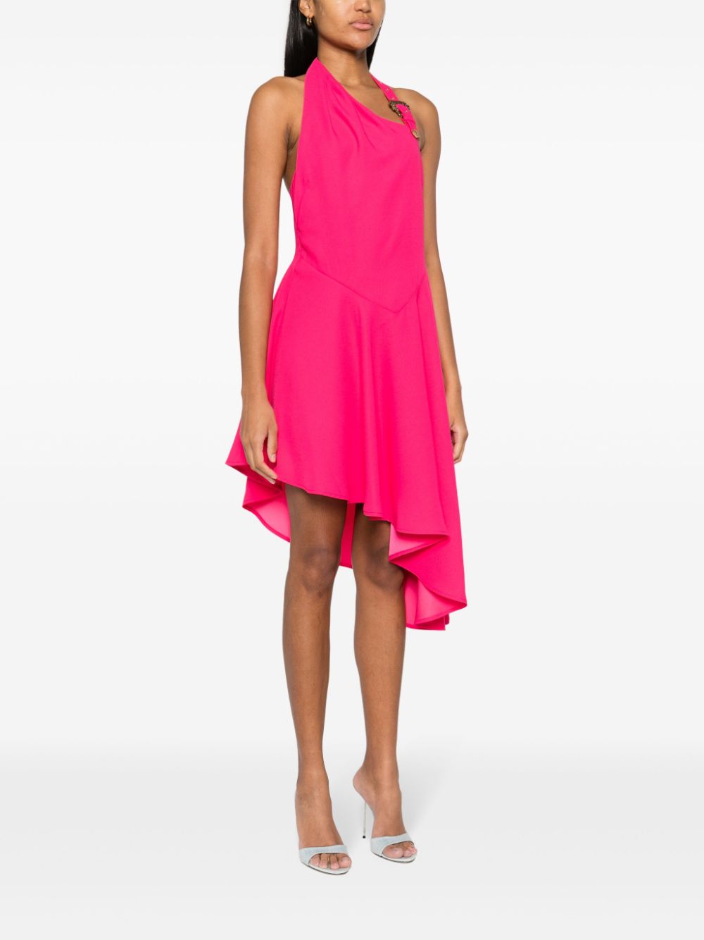 Versace Jeans Couture logo-engraved-buckle crepe dress - Image 3