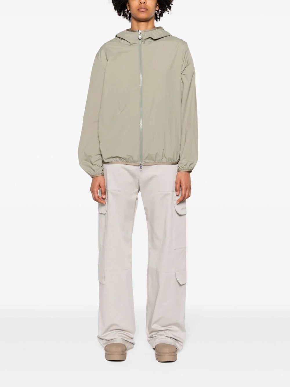 Moncler logo-patch hooded windbreaker jacket - Image 2