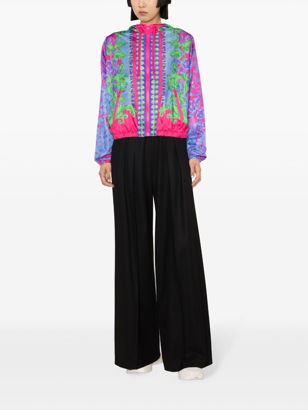 Versace Jeans Couture Animalier-print hooded windbreaker jacket - Image 2