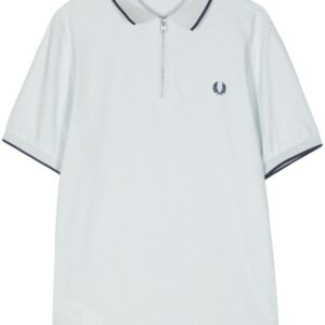 Fred Perry logo-embroidered zip-neck polo shirt