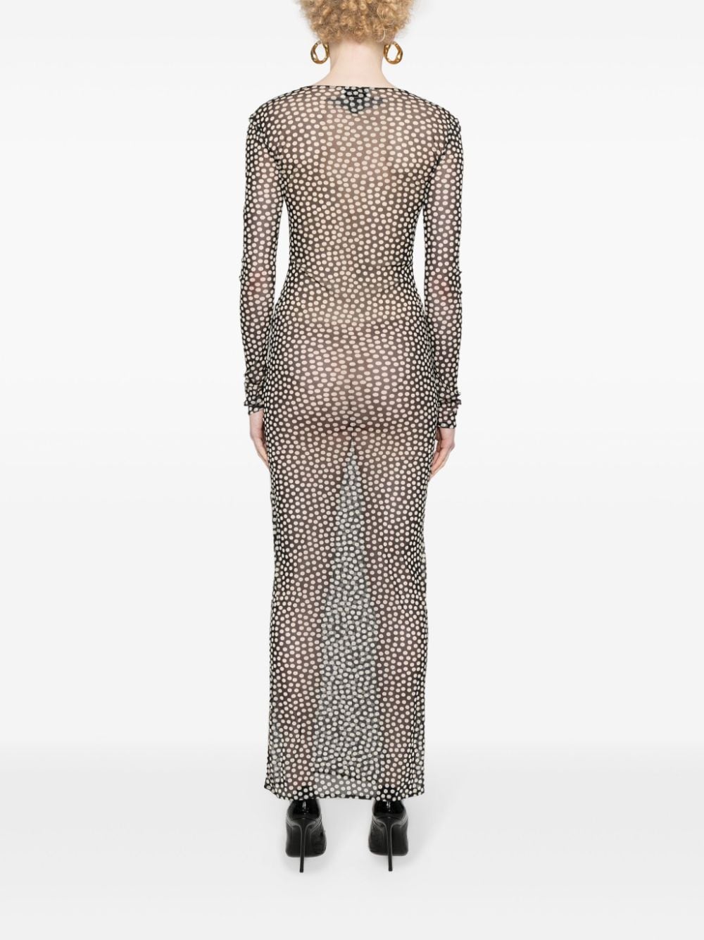 Saint Laurent polka-dot mesh maxi dress - Image 4