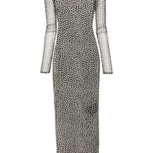 Saint Laurent polka-dot mesh maxi dress