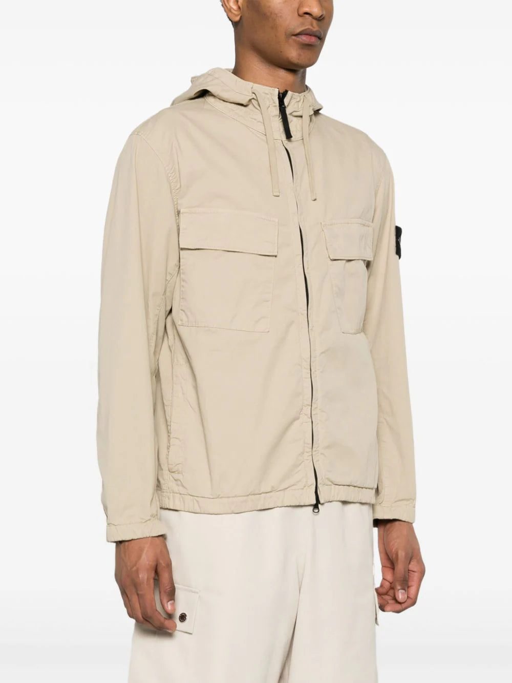 Stone Island twill cotton hooded jacket - Image 3