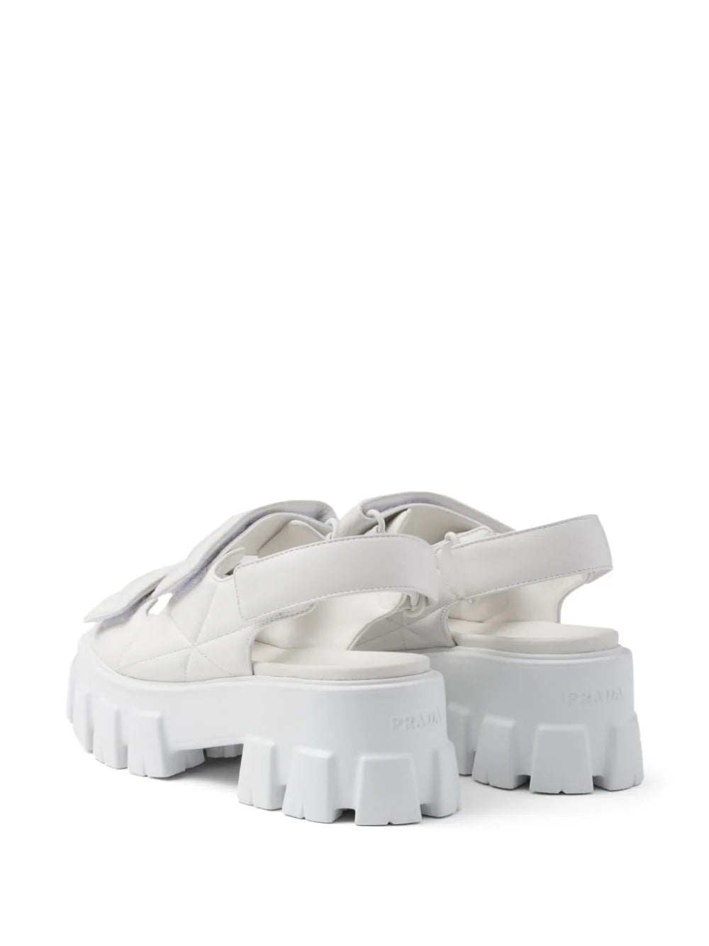 Prada triangle-logo quilted leather sandals - Image 3