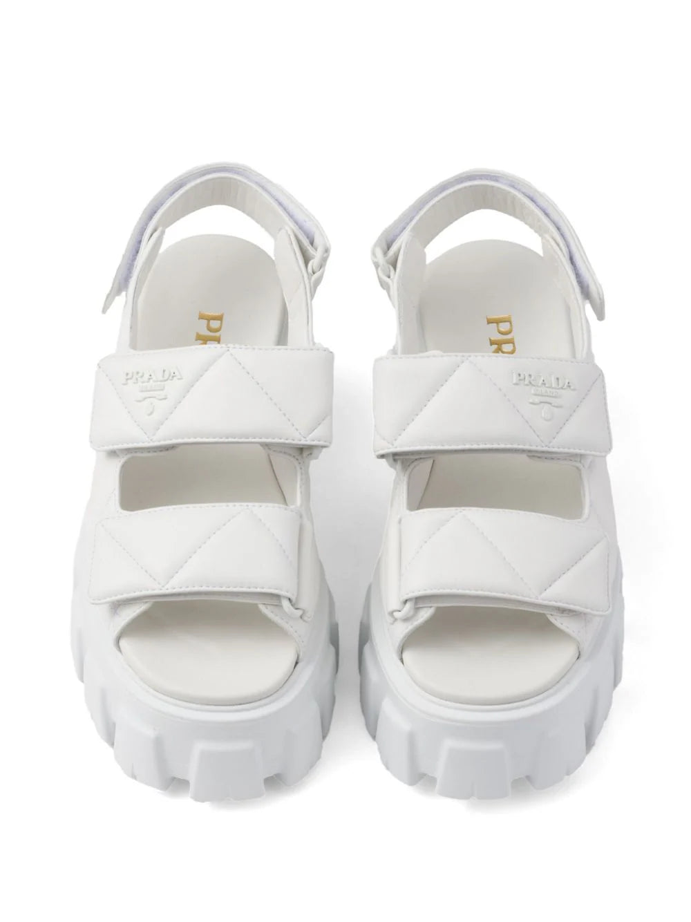 Prada triangle-logo quilted leather sandals - Image 4