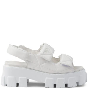 Prada  triangle-logo quilted leather sandals