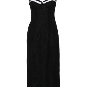 Moschino floral-lace midi dress