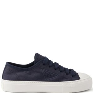 Prada triangle-logo canvas sneakers
