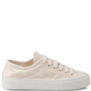 Prada triangle-logo canvas sneakers