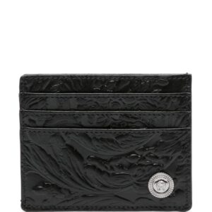 Versace Barocco-pattern leather card holder
