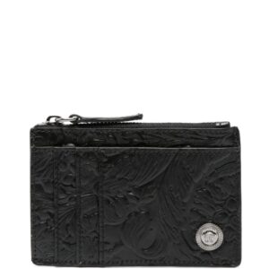 Versace Barocco-pattern leather card holder