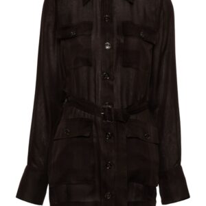 Saint Laurent Saharienne muslin mini dress