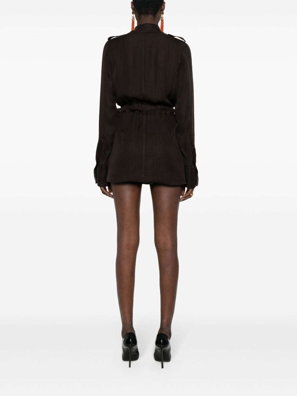 Saint Laurent Saharienne muslin mini dress - Image 4