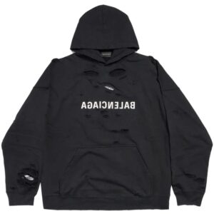 Balenciaga  Mirror distressed cotton hoodie