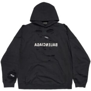 Balenciaga  Mirror distressed cotton hoodie
