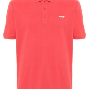 HUGO logo-appliqué cotton polo shirt