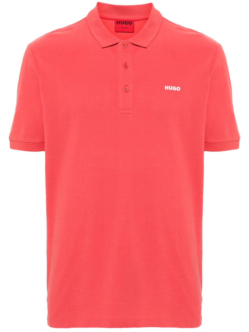HUGO logo-appliqué cotton polo shirt