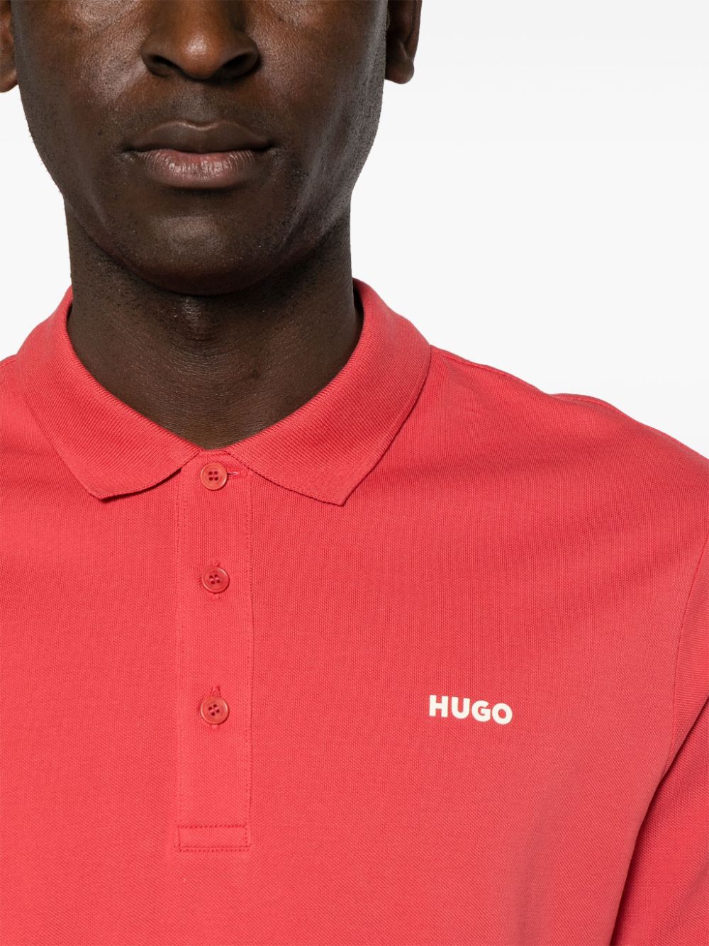 HUGO logo-appliqué cotton polo shirt - Image 5