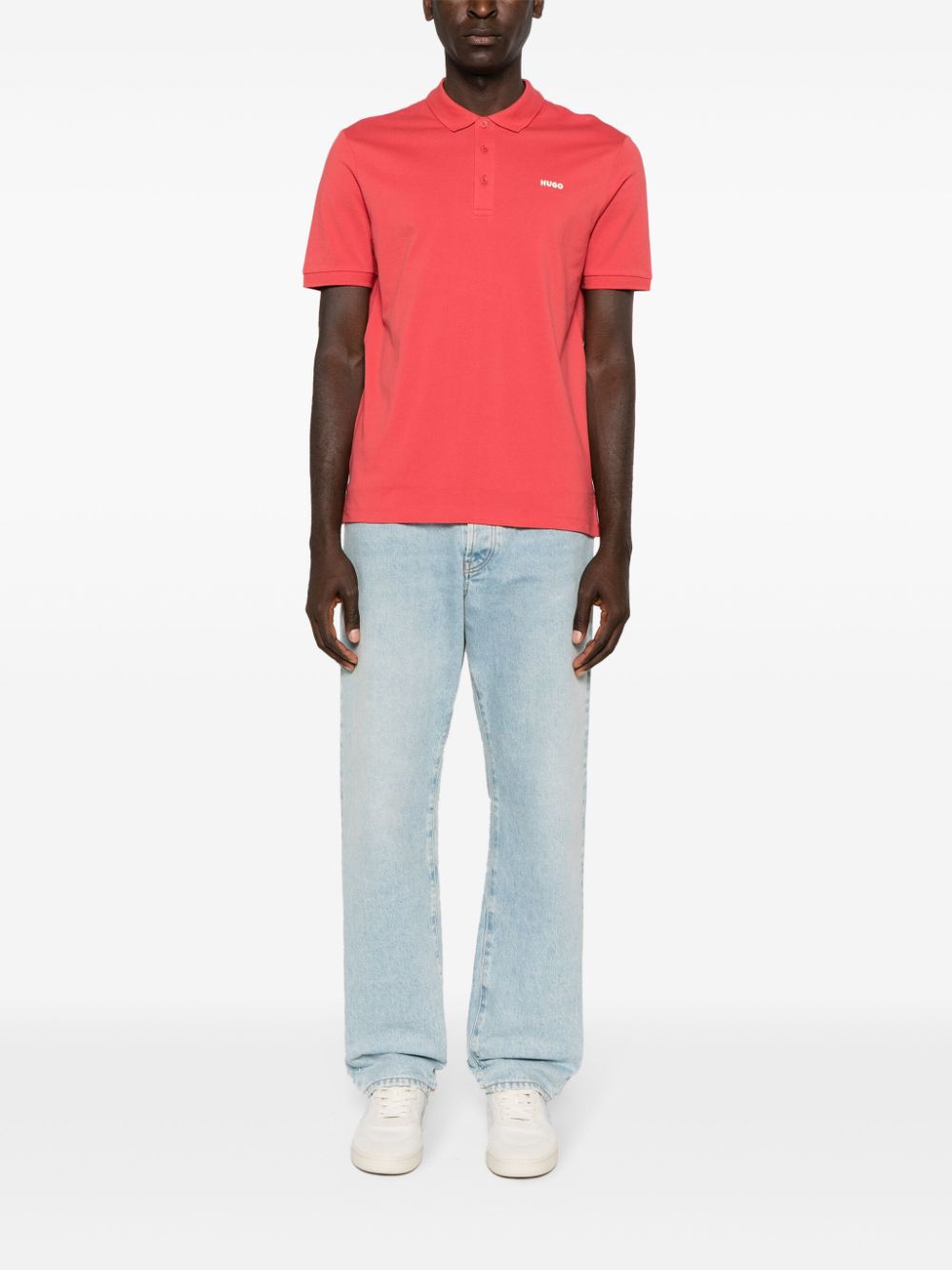 HUGO logo-appliqué cotton polo shirt - Image 2