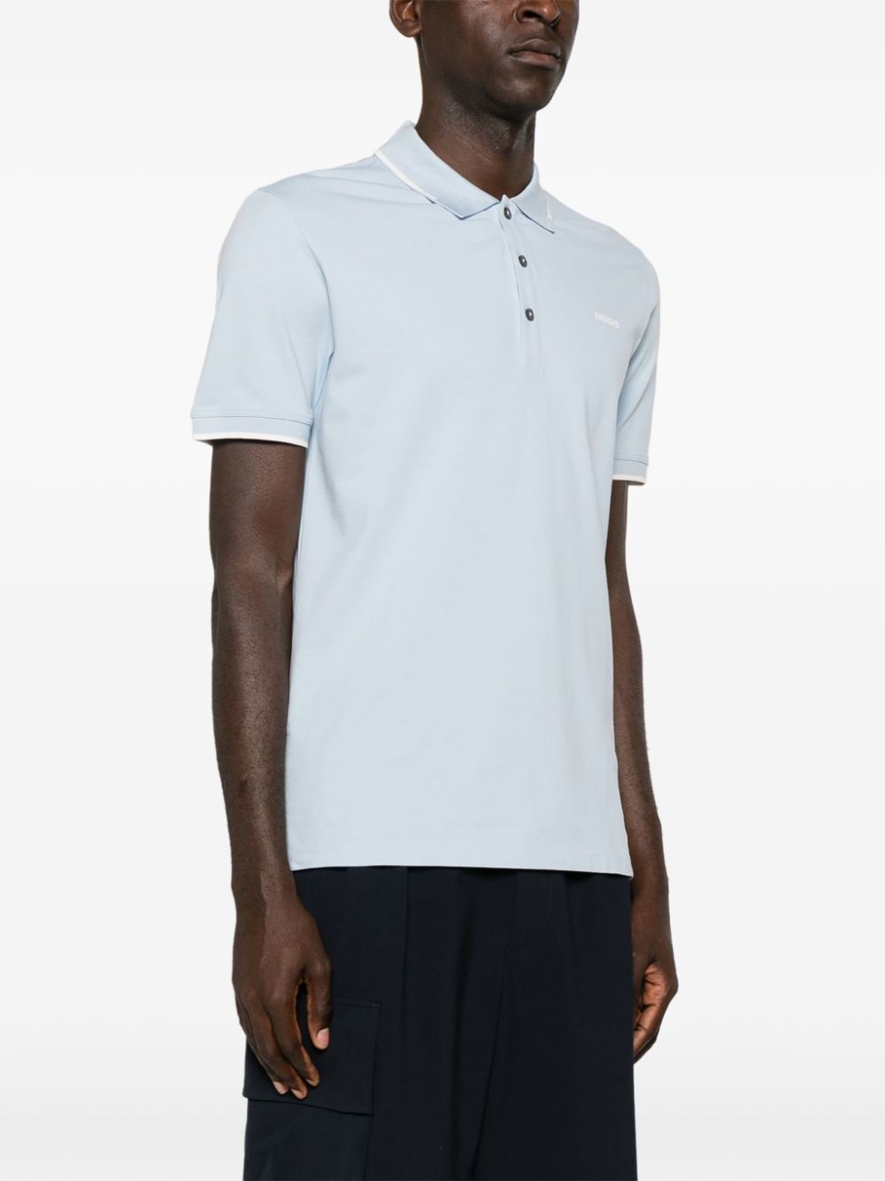 HUGO logo-appliqué piqué polo shirt - Image 3