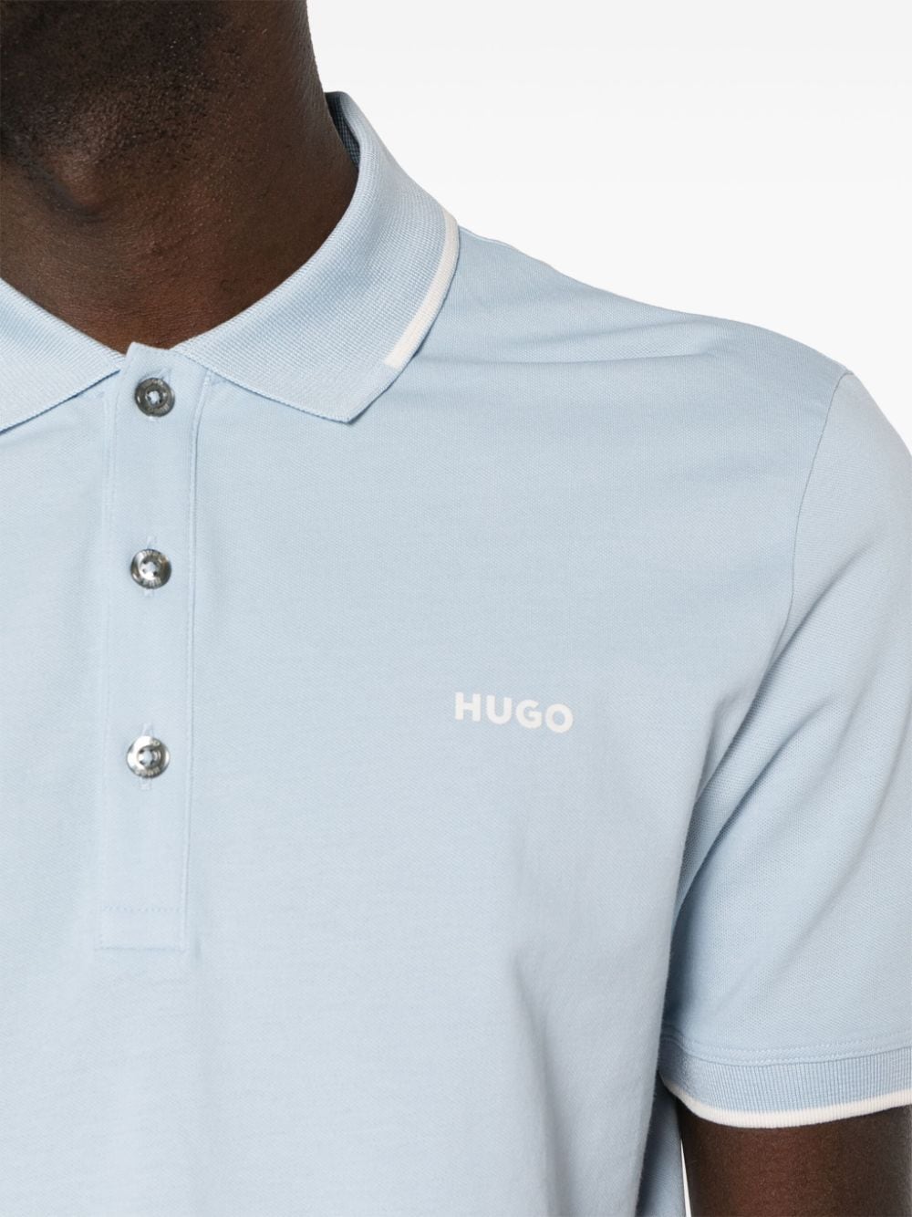 HUGO logo-appliqué piqué polo shirt - Image 5
