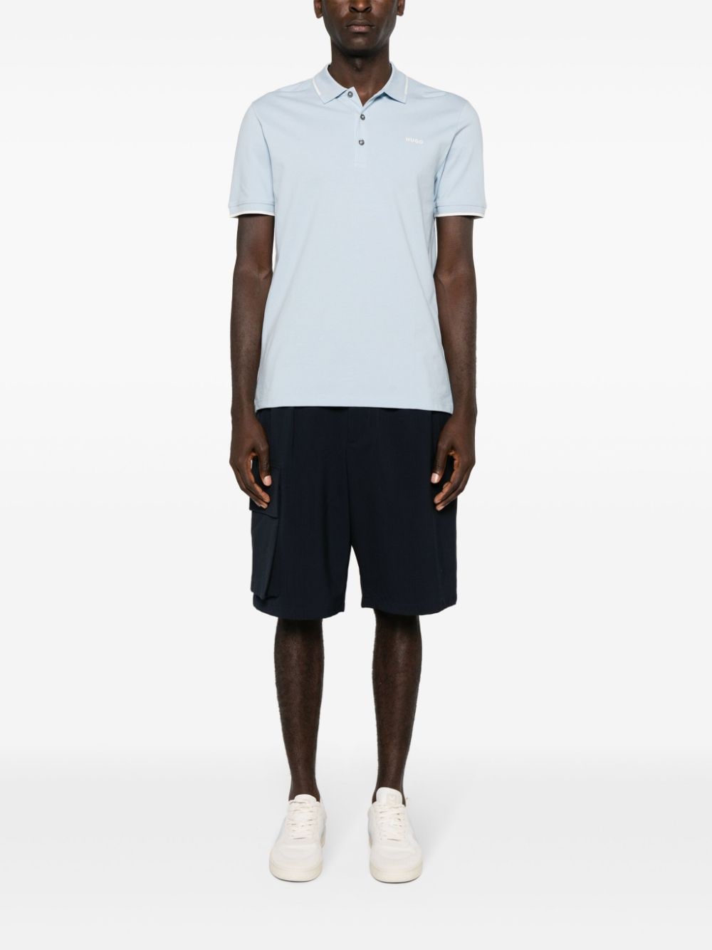 HUGO logo-appliqué piqué polo shirt - Image 2