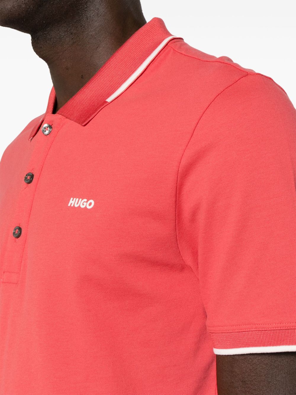 HUGO logo-appliqué piqué polo shirt - Image 5