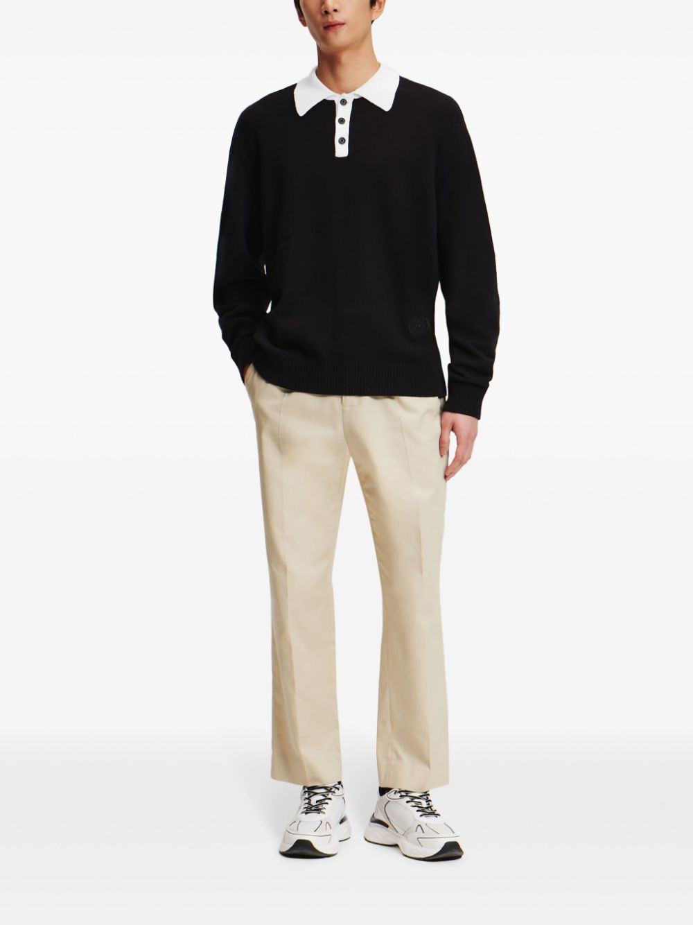 Karl Lagerfeld cotton knitted polo shirt - Image 2