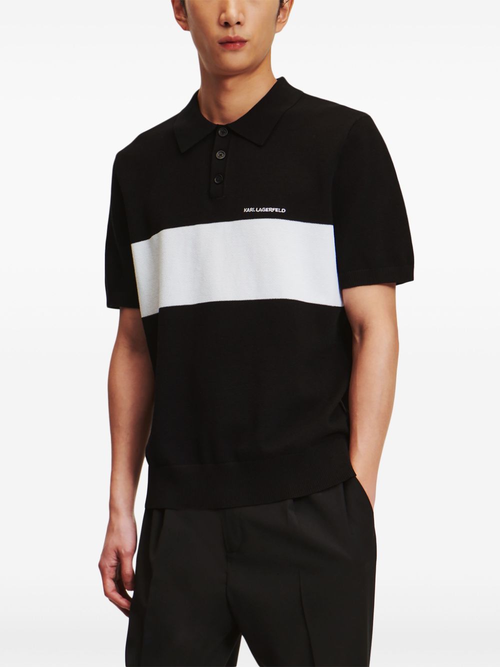 Karl Lagerfeld colour-block polo shirt - Image 3