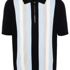 HUGO striped zipped polo shirt